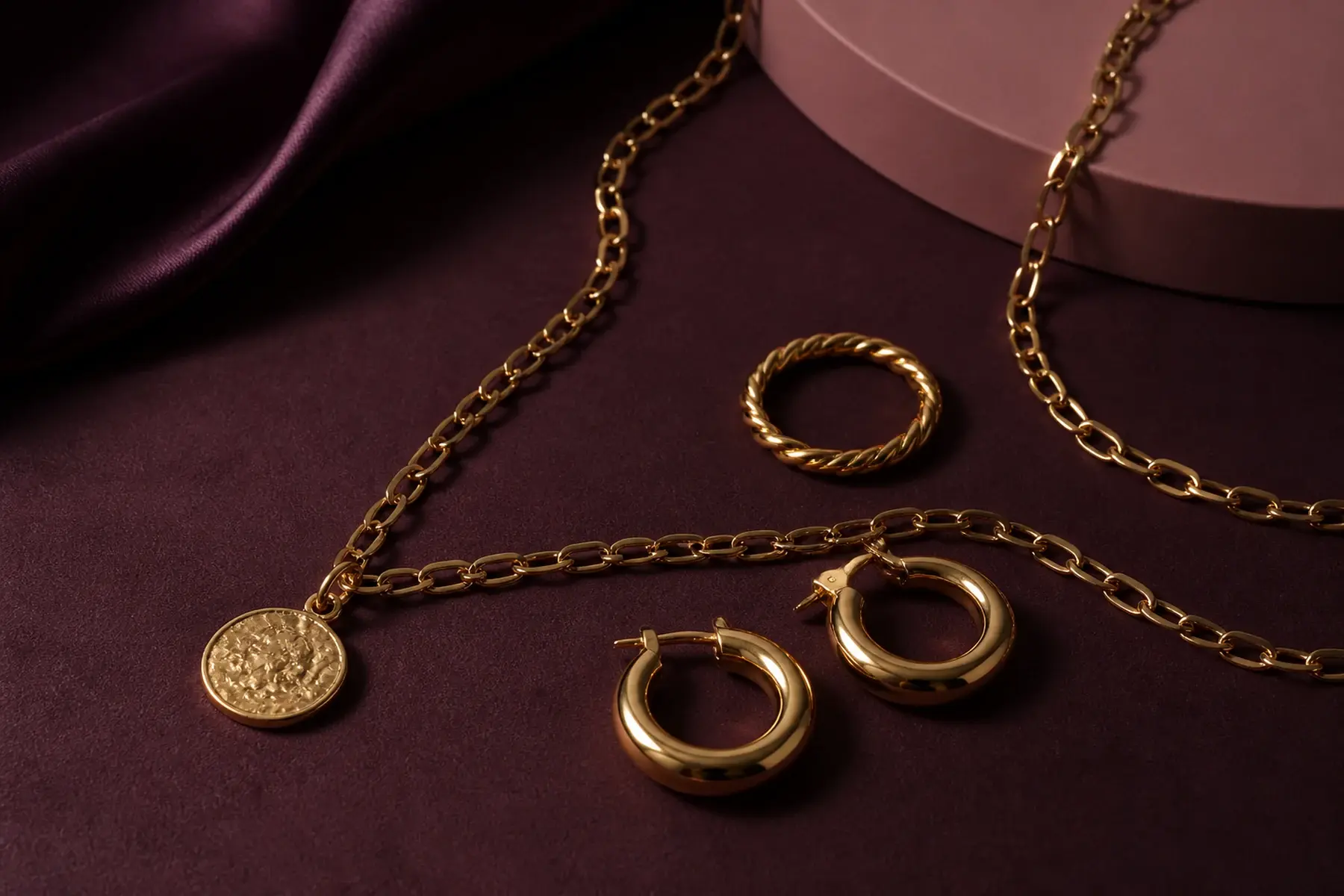 Warm gold everyday jewellery collection
